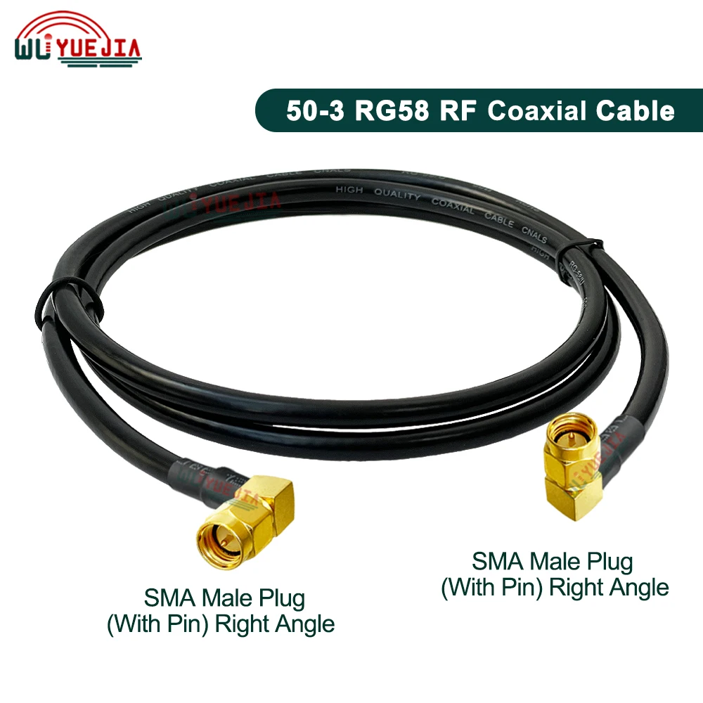 

15 см ~ 20 м RG-58/U RF-кабель Разъем типа SMA «папа» 90 ° Угловая вилка к коаксиальному удлинительному кабелю RG58 с гнездом SMA RP-SMA Male