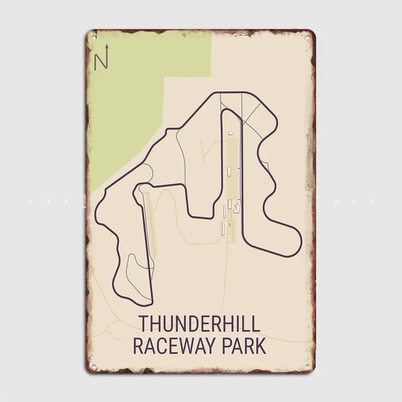 Фото Постер с картой гоночной трассы Thunderhill, металлическая табличка на заказ, декор для помещений, украшение для пабов, клубов, баров, постеры для дома, декор для стен №1