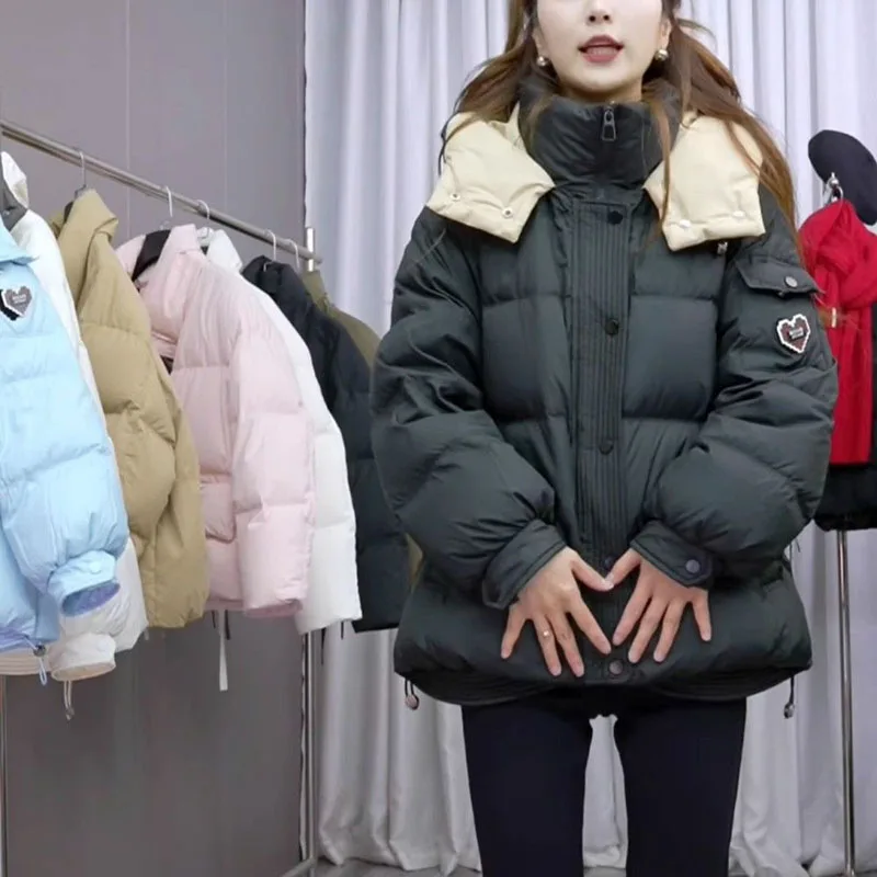 Женское зимнее холодное теплое простое пальто корейская мода толстые термопарки