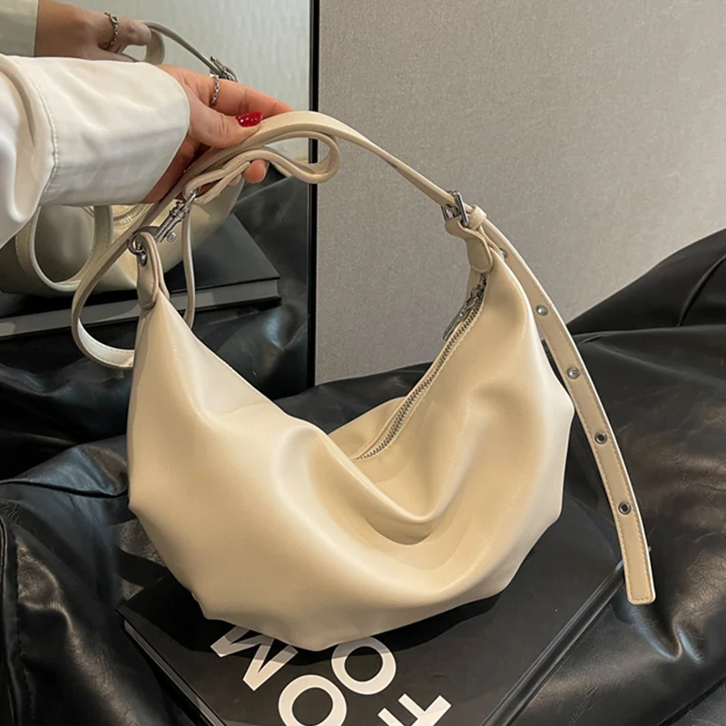 

Women Soft Leather Messenger Bag Luxury Designer Shoulder Bags Ladies Simple Solid Color Handbag Fashion Vintage Crossbody Sac