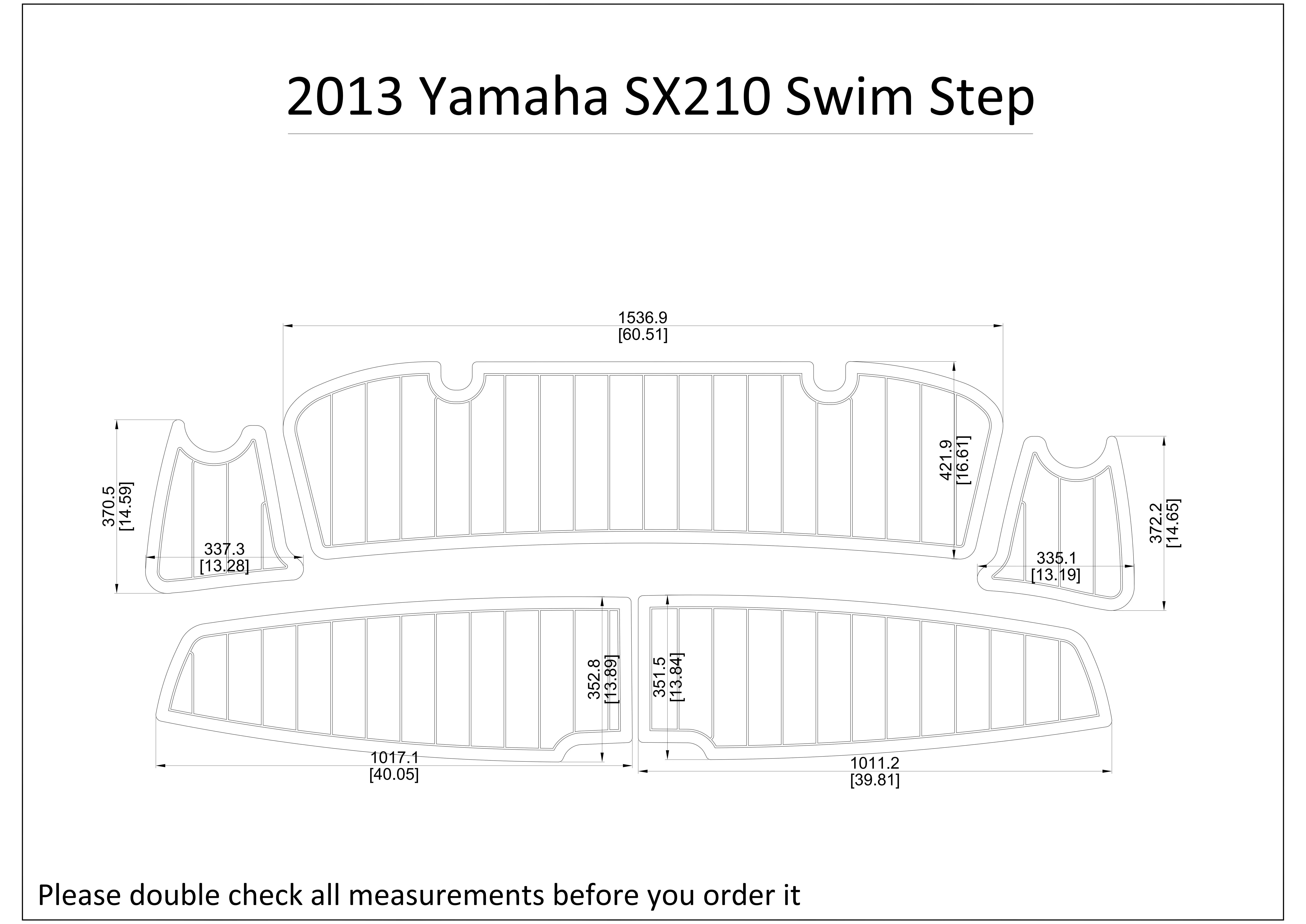 2013 Yamaha SX210 Swim Step Platform Boat EVA Faux Foam Teak Deck Floor Pad Customied Brown
