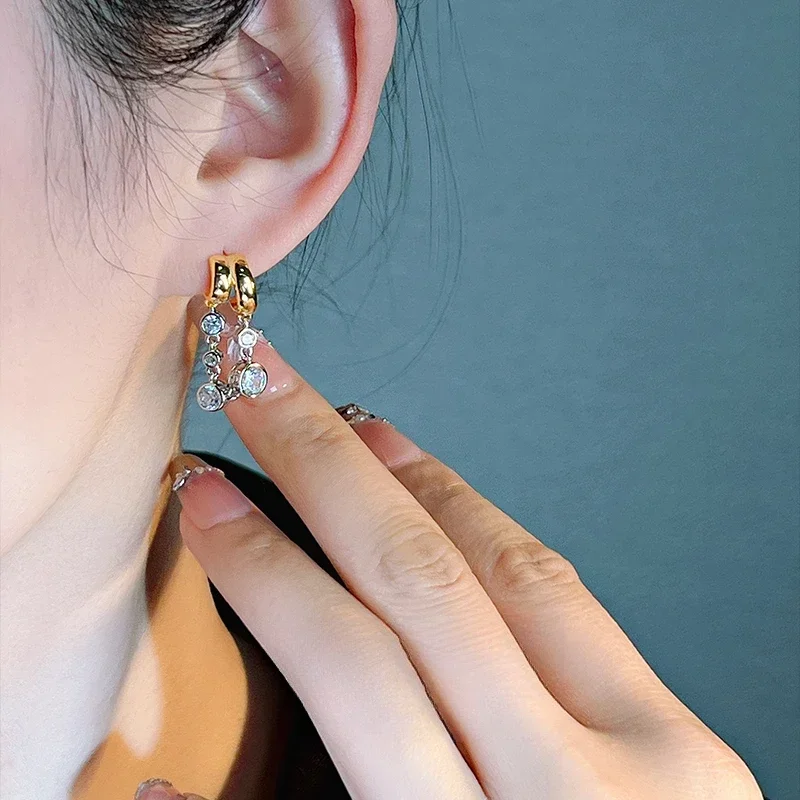 XUYUANFEN Легкие серебряные серьги с пузырьками и бриллиантами 925 модная оправа