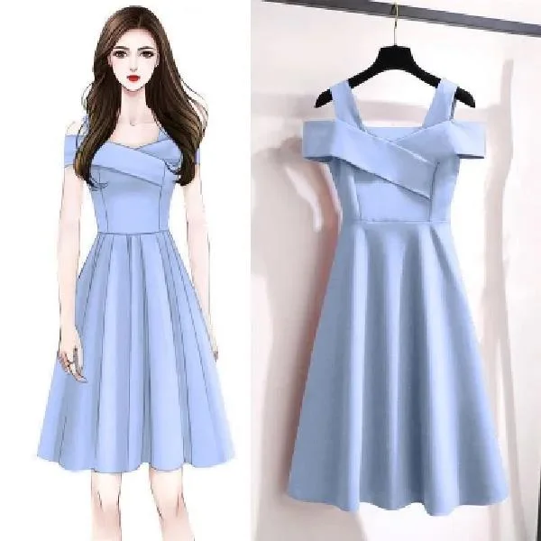 

YIHUA women's dress fat sister fashion style dress women cover belly show thin waist skirt women summer yimiya fashion