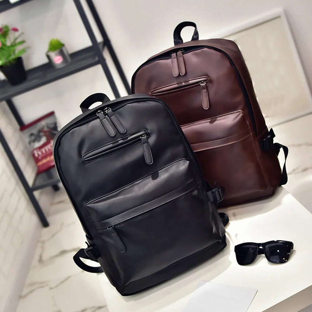 

Mountain Biking Backpack Small Neutral Leather Backpack Laptop Satchel Travel School Rucksack Bag Dog Supply Backpack