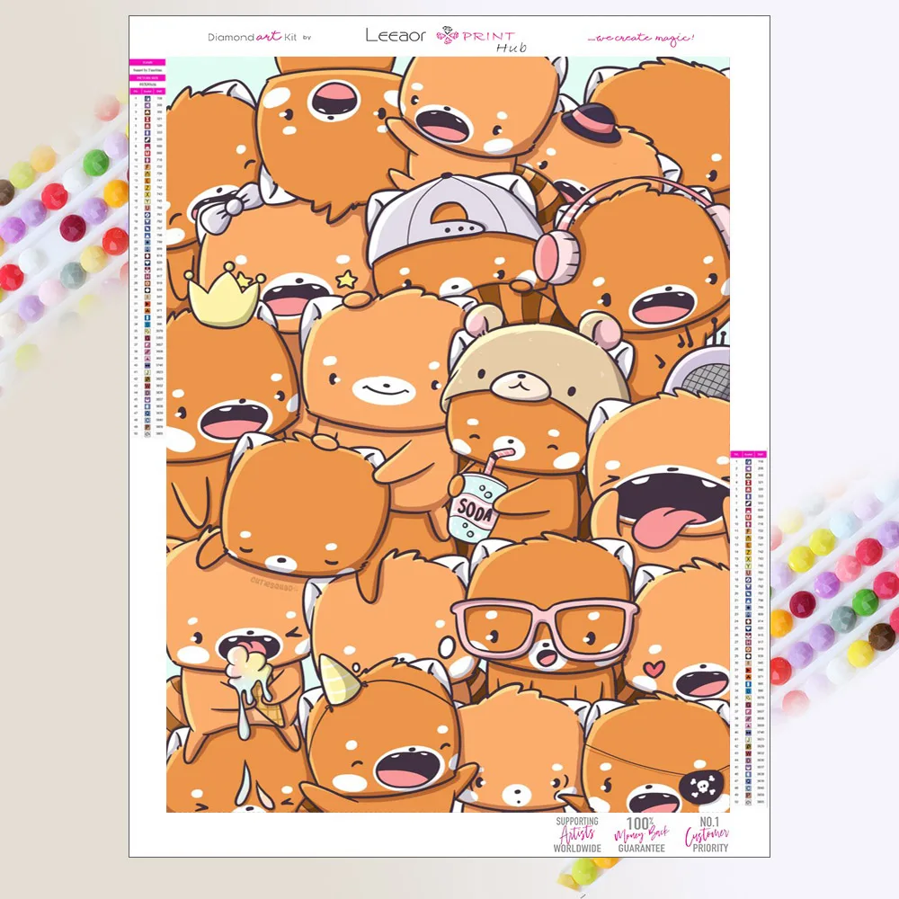 Алмазная картина с мультяшными животными Милая Красная панда наборы для вышивки