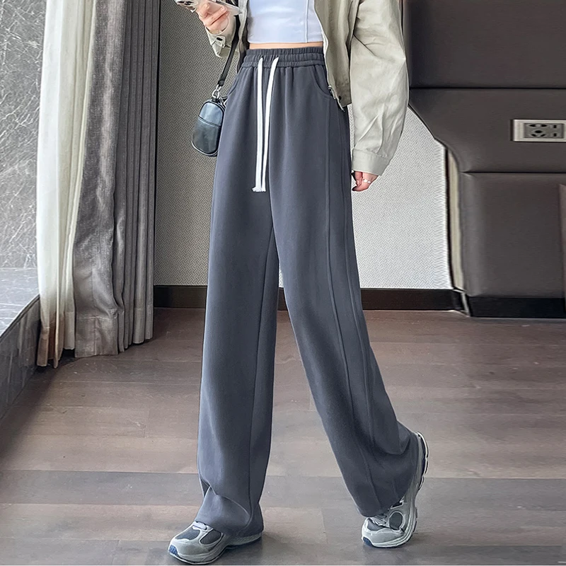 Женские прямые повседневные брюки Осень-зима 2024 свободные спортивные винтажные