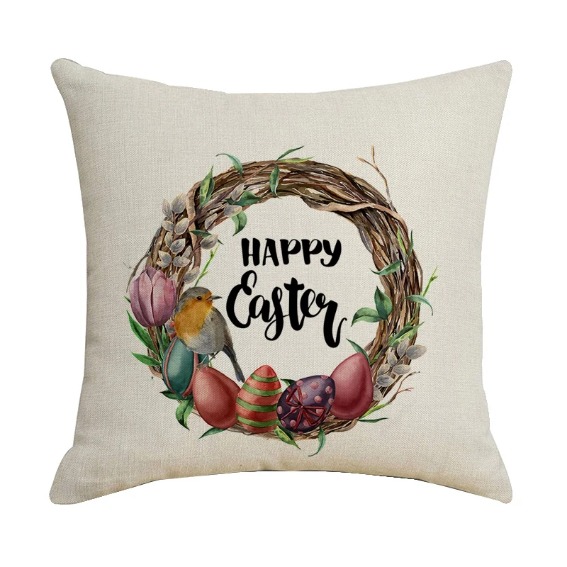 

Женский чехол с птичьими яйцами и венком, льняная Подушка с рисунком, чехол для дивана, декоративная наволочка для вечеринки, дома, гостиной