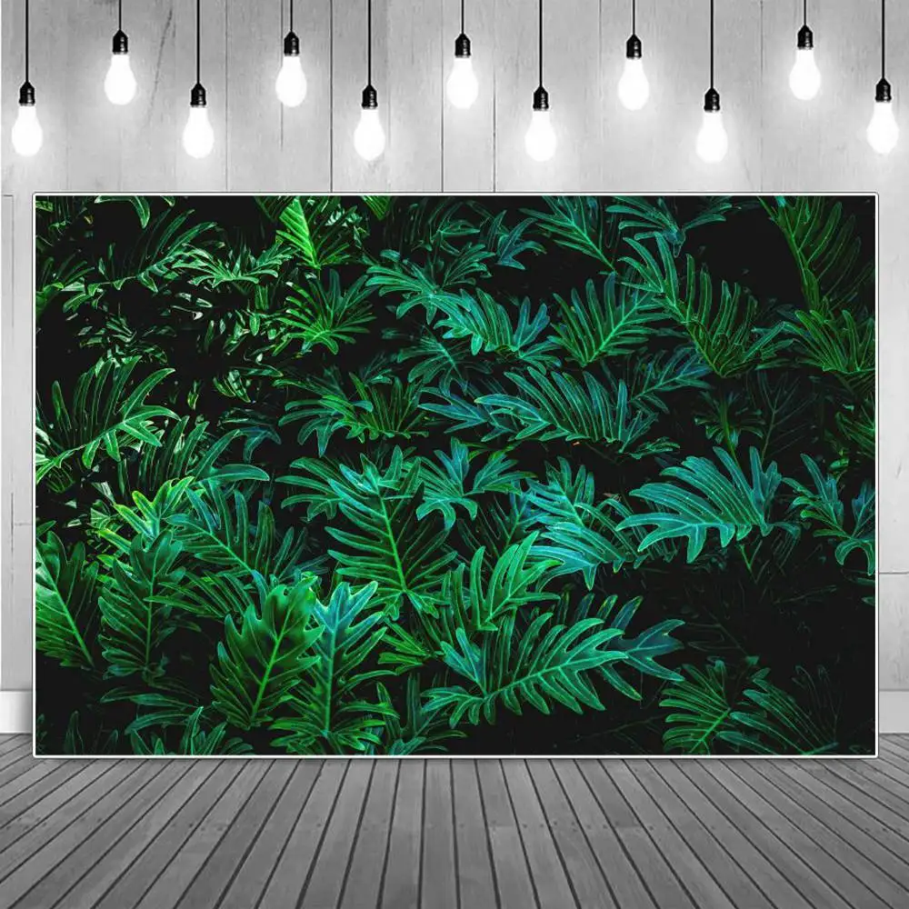 

Фон для фотосъемки с изображением тропического леса травы листьев украшения дня рождения детский фон для фотосъемки джунглей зеленая стен...