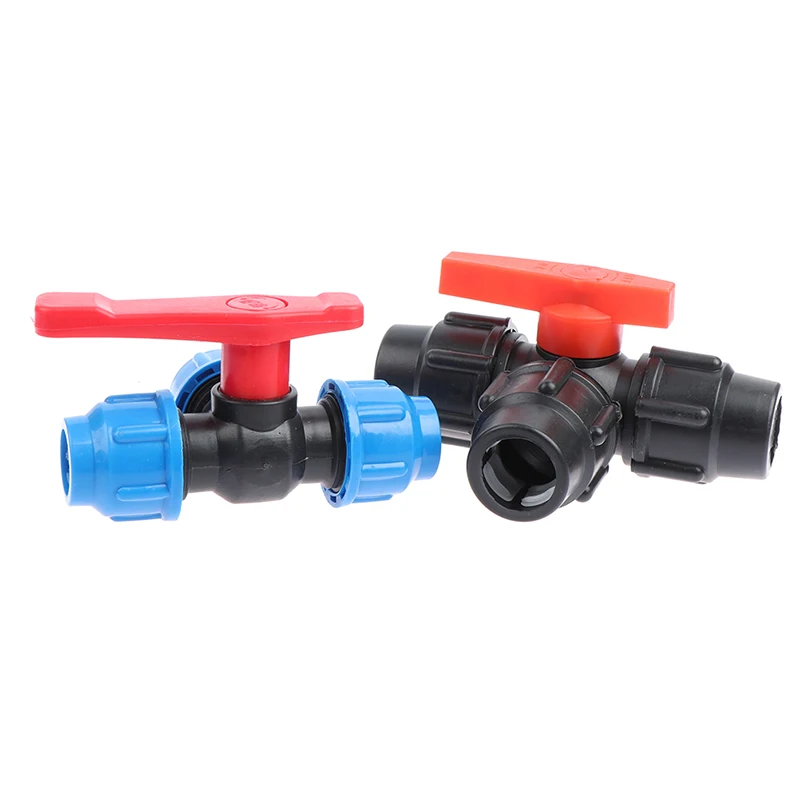 

1Pc 20/25/32mm Pvc Ball Valves Plastic Water Pipe Quick Valve PE Tube 3-Way Fast Connectors Irrigation Accessories