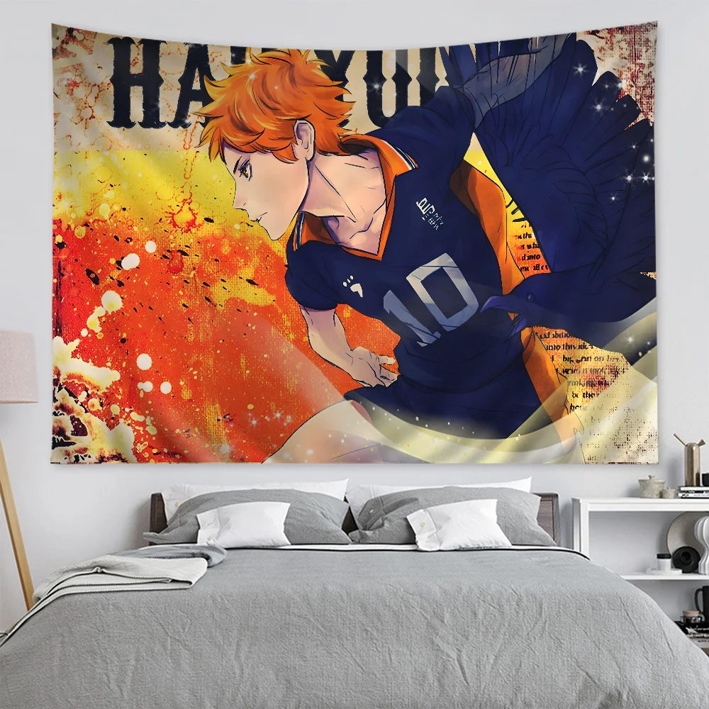 Haikyuu Богемный Гобелен Хиппи Настенный Полиэстер Хлопок Мультяшный Принт