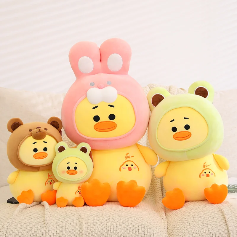 

Kawaii Косплей утка плюшевые игрушки милый кролик медведь лягушка куклы мягкая Утка подушка для девочек хороший подарок