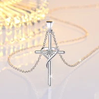 simple glossy cross necklace pendant womens jewelry luxury clavicle chain with jewelry gift
