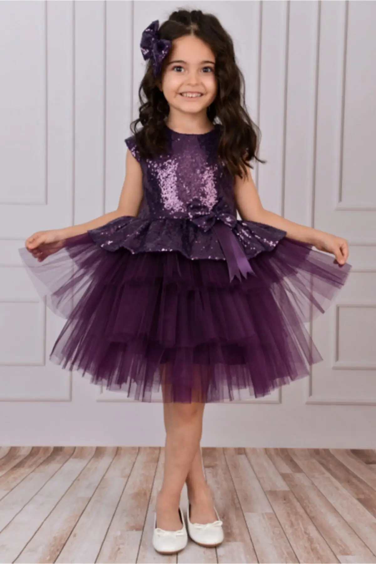 

Damson Stamp Sequined Short Sleeve Solid Color Mini Purple Zipper Dress Clothing