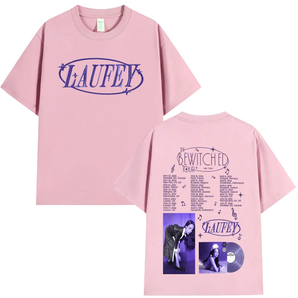 Laufey The Топ Тур 2024 модная футболка Harajuku с коротким рукавом хлопковая Повседневная