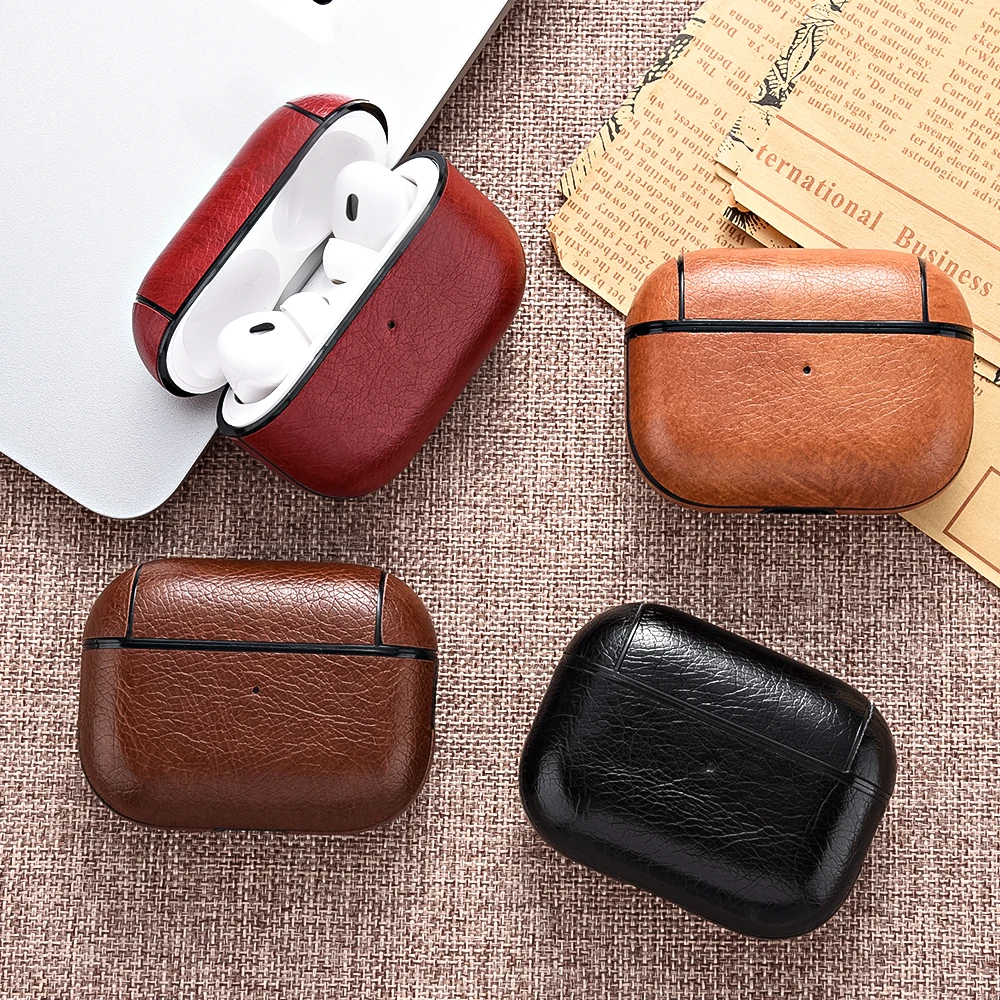 

For Airpods Pro 2 Case Gen 2022 Leather PC Earphone Accessories Wireless Headphone Shell Cover For Apple Air Pod 3 2 1 Pro Cases