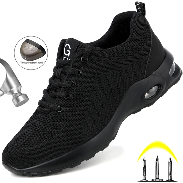 Steel Toe Work Safety Shoes Men Women Work Sneakers Breathable Lightweight Indestructible Shoes Men Safety Shoes Boots Size36-48 2