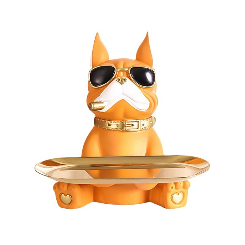 

Статуэтка крутой бульдог, Статуэтка из смолы, скульптура животного, украшения для хранения, декор комнаты, Современная многофункциональная...