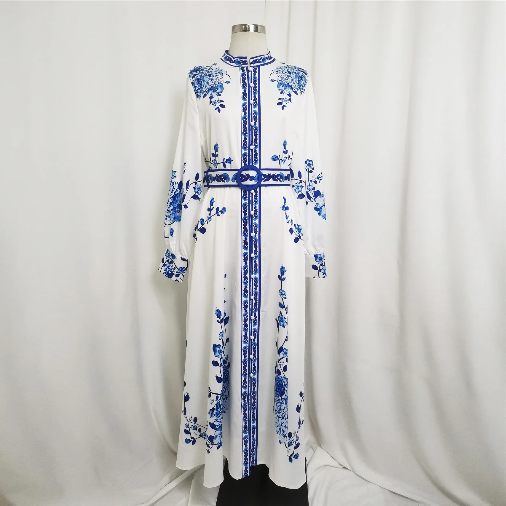 M163 # 2023 новое мусульманское женское большое свободное платье с длинными рукавами