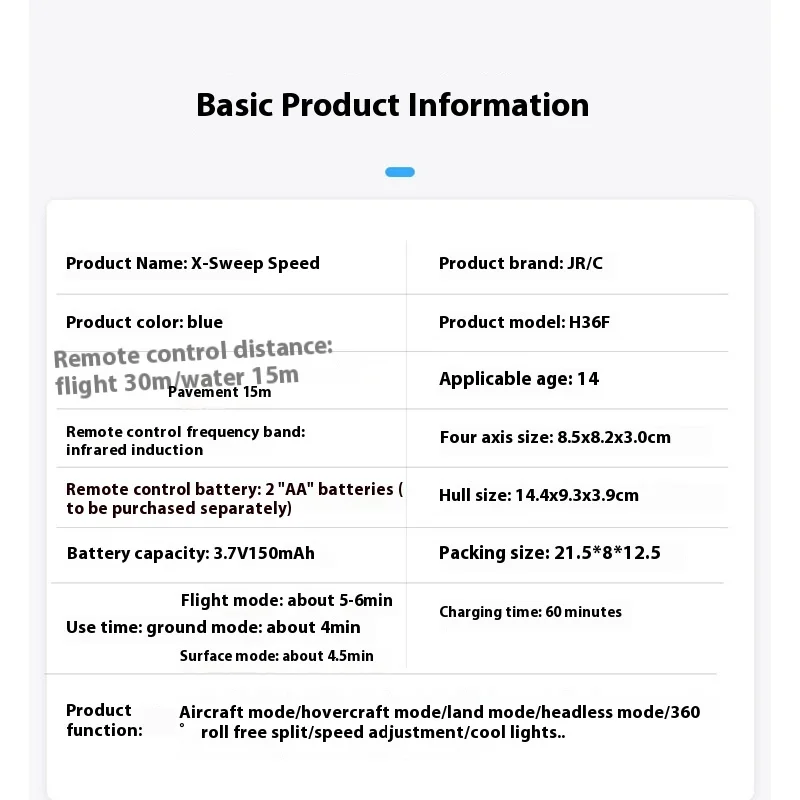 JJRC H36f Мини дрон-амфибия