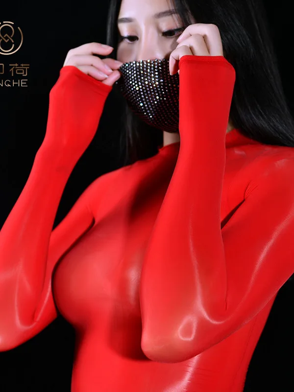 Модные женские чулки с масляным блеском купальник ультратонкий треугольный