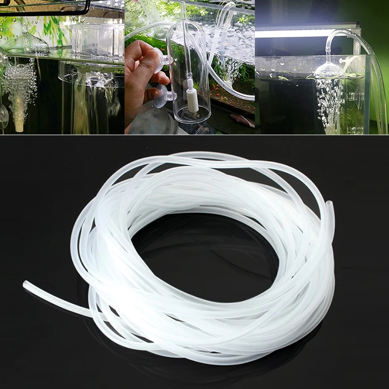 

New 4*6mm Silicon Aquarium 3m/5m Oxygen Pump Hose Air Bubble Stone Aquarium Fish Tank Pond Pump Tube Food Grade Material