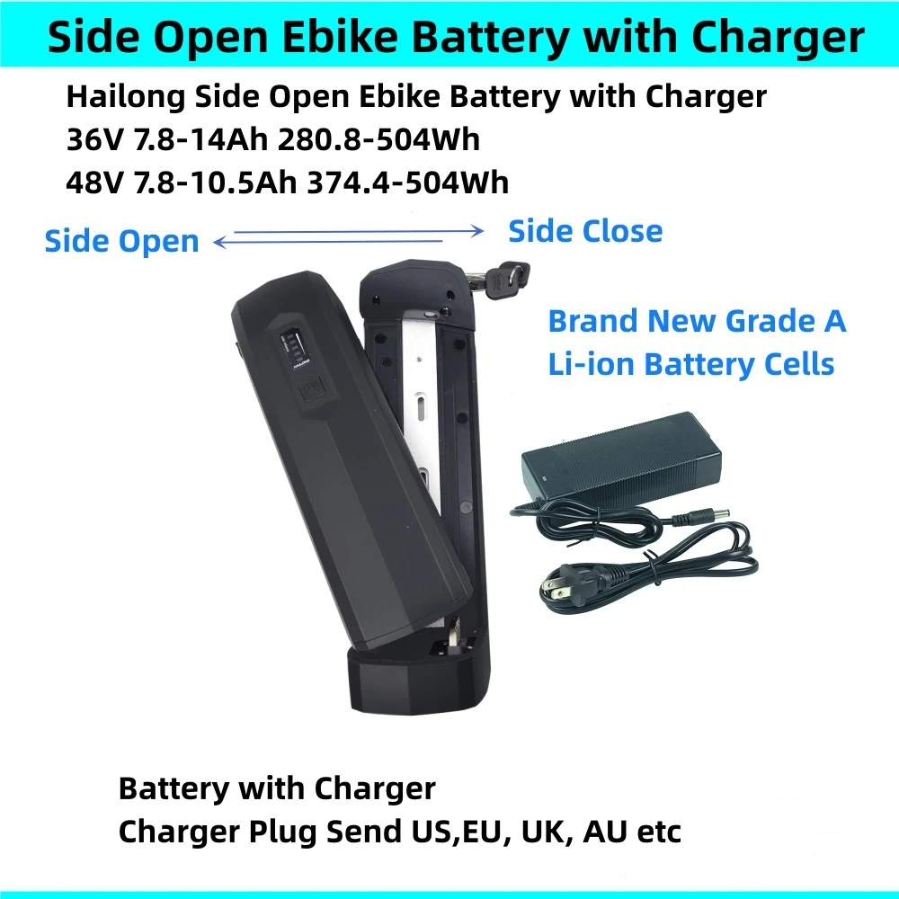 Hailong 2-сторонняя открытая батарея для электровелосипеда 36 в 48 250 Ач 10 12 13 14 350 Вт 500