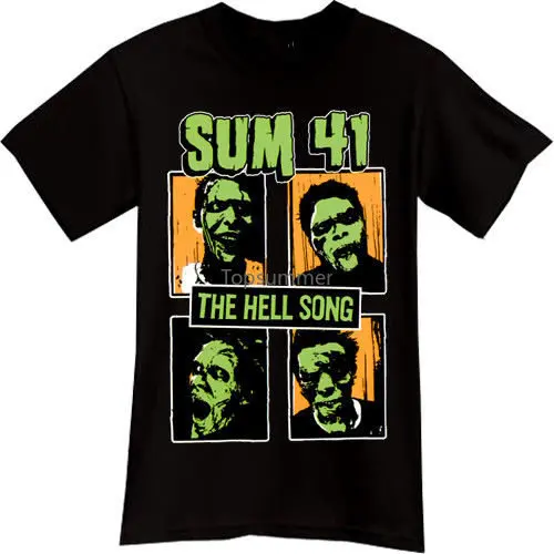 

New Funny Brand Clothing Men'S Crew Neck Short Sleeve Short Sleeve Sum 41 The Hell Song T Shirts