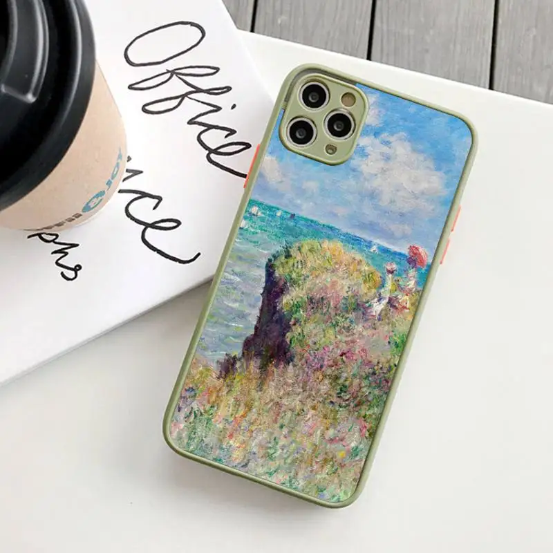 Claude Monet Print Phone Case for iPhone 14 11 12 13 Mini Pro Max 8 7 Plus X XR XS MAX Translucent Matte Cover