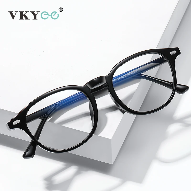 

VKYEE Vintage Anti Bliue Light Blocking Ray Glasses Women Reading Eyeglasses Round Retro Frames Prescription Eyewear