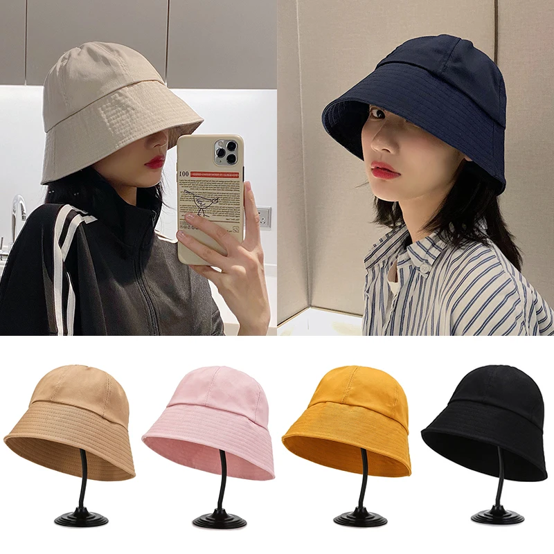 

New Japanese Style Bucket Hat Women Summer Outdoor Sunscreen Cotton Fishing Hunting Cap Men and Woman Hat Fisherman's Hats