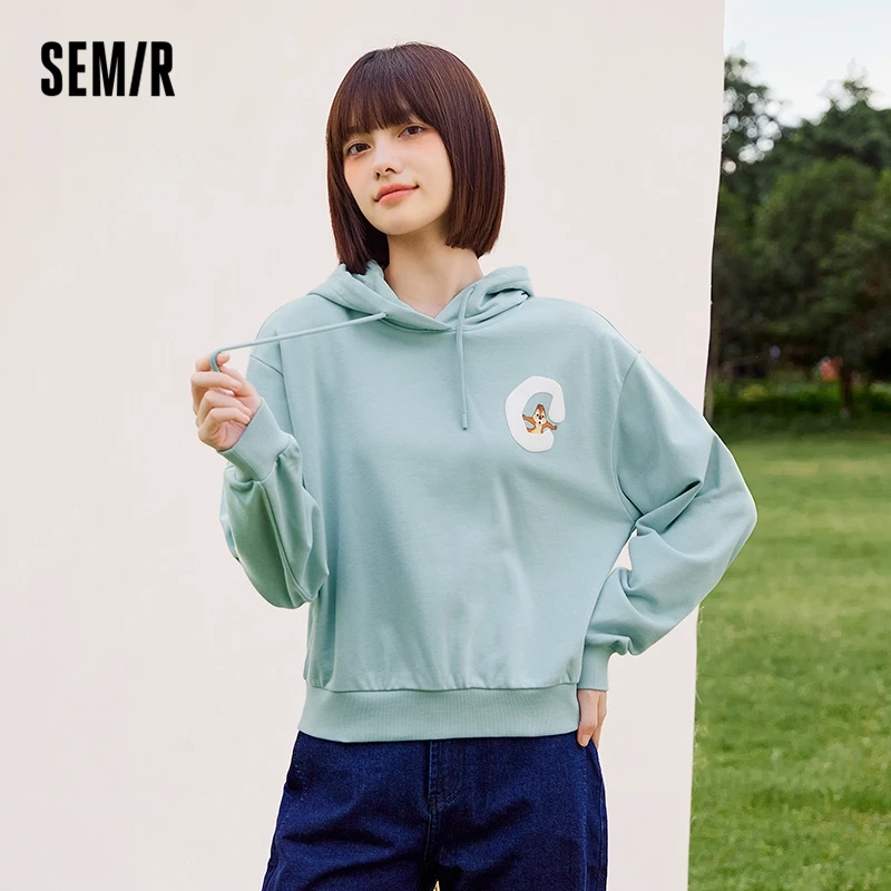 

Semir Sweatshirt Women Hooded Print 2022 Autumn New Loose Pullover Girls O Neck Hoodie