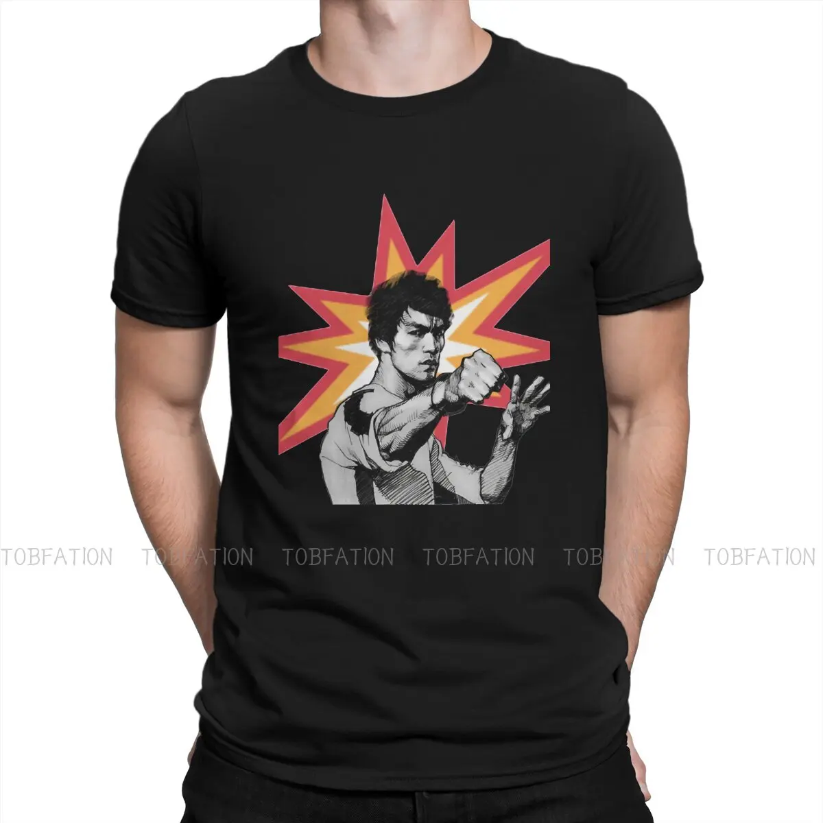 

Bruce Lee Martial Artist TShirt for Men Fighter Classic Soft Leisure Sweatshirts T Shirt Novelty New Design Fluffy