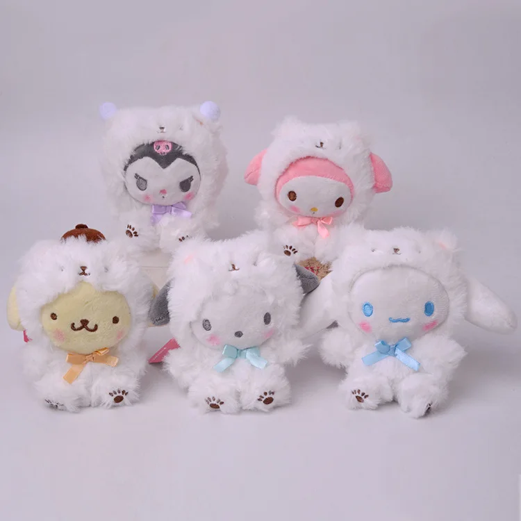 

Sanrio Hello Kitty My Melody Kuromi Cos Polar Bear Kawaii Plush Doll Toy Pendant Anime Home Decoration Children's Birthday Gift