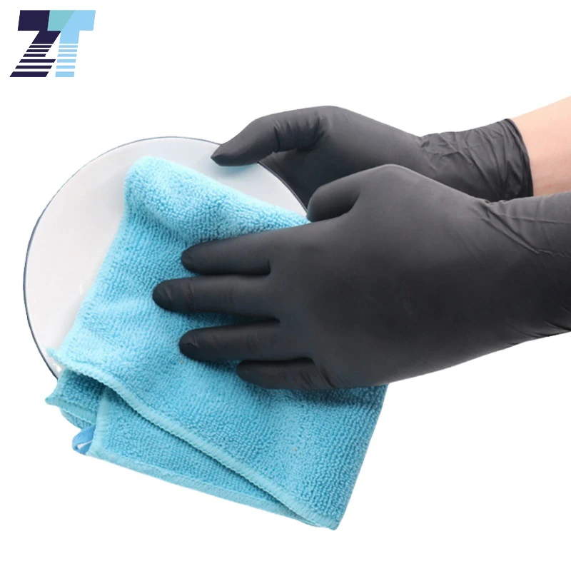 

Black Disposable Nitrile Gloves 100pcs Waterproof Powder Free Work Gloves for Household Home Kitchen Laboratory Clean Gloves