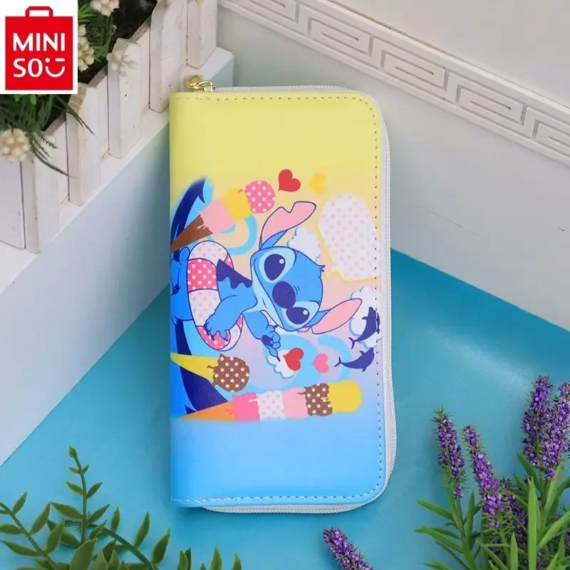 Длинный кошелек MINISO Disney с мультяшной строчкой студенческий многофункциональный