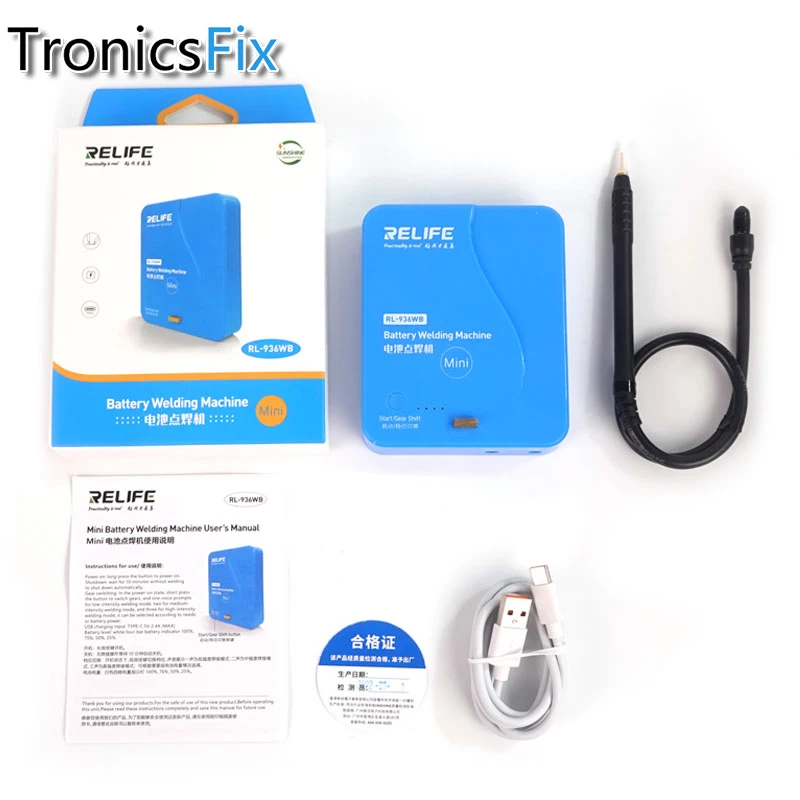 

Relife RL-936WB Battery Spot Welding Machine Portable With Test Pen Electronic Welding Station for iPhone Android Battery Repair