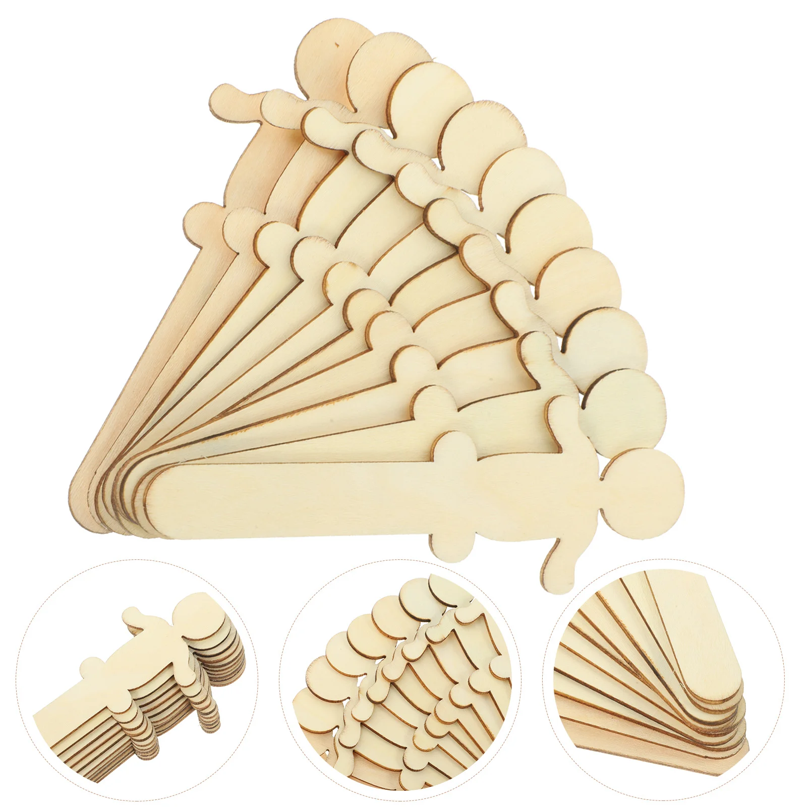 

100 Pcs Crafting Supplies Blank Wood Chips Crafts Kids Graffiti DIY Slices Planks Child