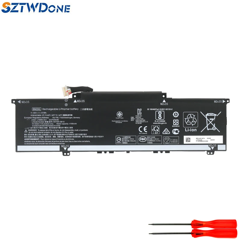

Аккумулятор SZTWDONE BN03XL для ноутбука HP ENVY x360, 15 дюймов, 2020 дюйма, 15m-ee0013dx, Φ, 11,55 в, 51 Вт/ч