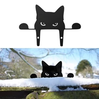2022jmtgarden cat sculpture fence decor lawn ornament for black cat metal peeking cat animals yard art garden ornaments cat stat