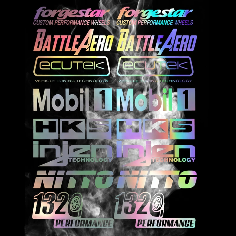 

16pcs JDM Racing Sponsor Stickers Set Reflective Car Vinyl Decal for Race Turbo Drift