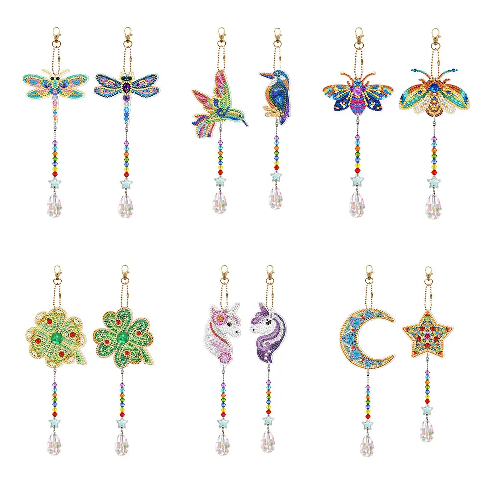 

2 шт. 5D брелок для ключей с алмазной живописью, подарок, лебедь, сделай сам, Полная работа, особая форма, женская сумка, украшение, подвеска, ал...