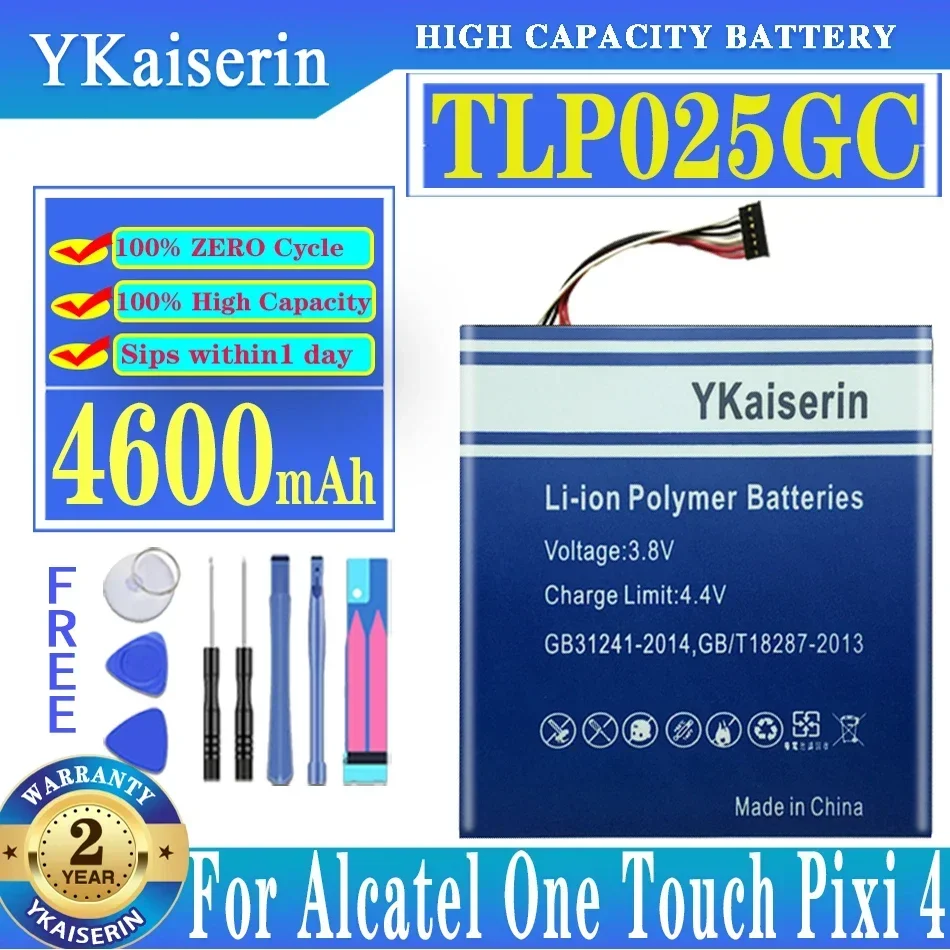 Аккумулятор ykaisсеребрин TLP025GC 4600 мАч для Alcatel One Touch Pixi 4 Pixi4 (7 дюймов) 3G OT-8063 9003X 9003A