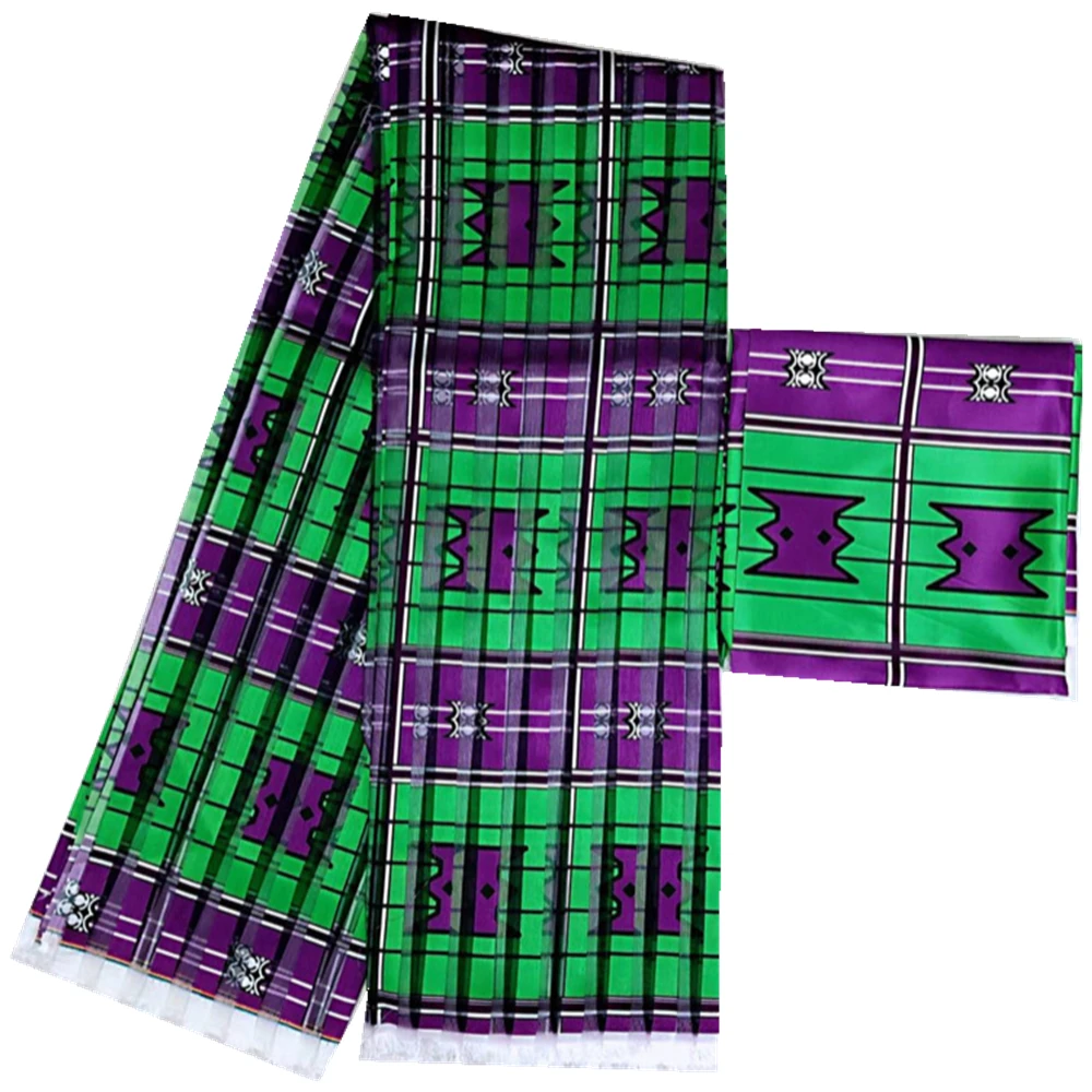 

African Fabric New Fashion Organza Silk Fabric For Dress African Ribbon Silk Fabrics 4+2 Yards