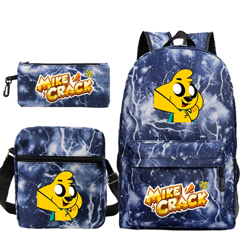 

New Anime Mikecrack Backpack 3pcs/set Cartoon Kawaii School Bags for Teenager Boys Girls Knapsack Travel Mochila Kids Backpacks