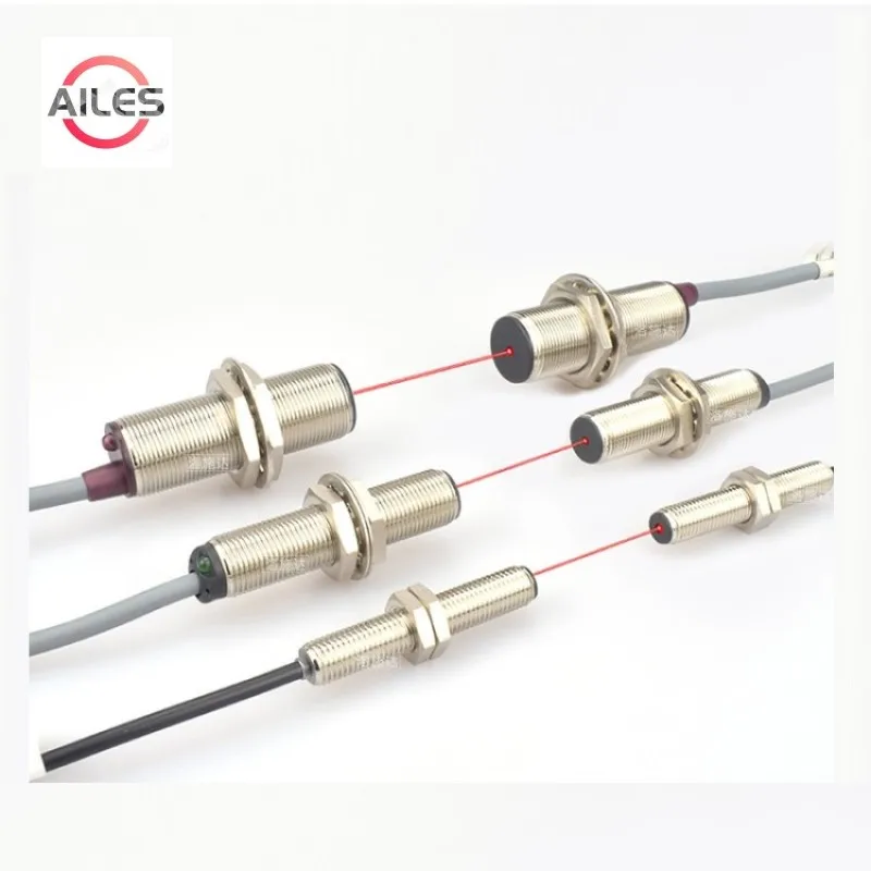 

High Quality M8 M12 M18 Visible Laser Beam Diffuse Reflection Photoelectric Sensor Switch Nickel Plated Brass 30m 50m CE IP65