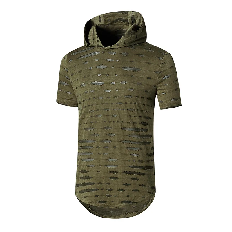 Футболка мужская с коротким рукавом и капюшоном винтажная Готическая рубашка