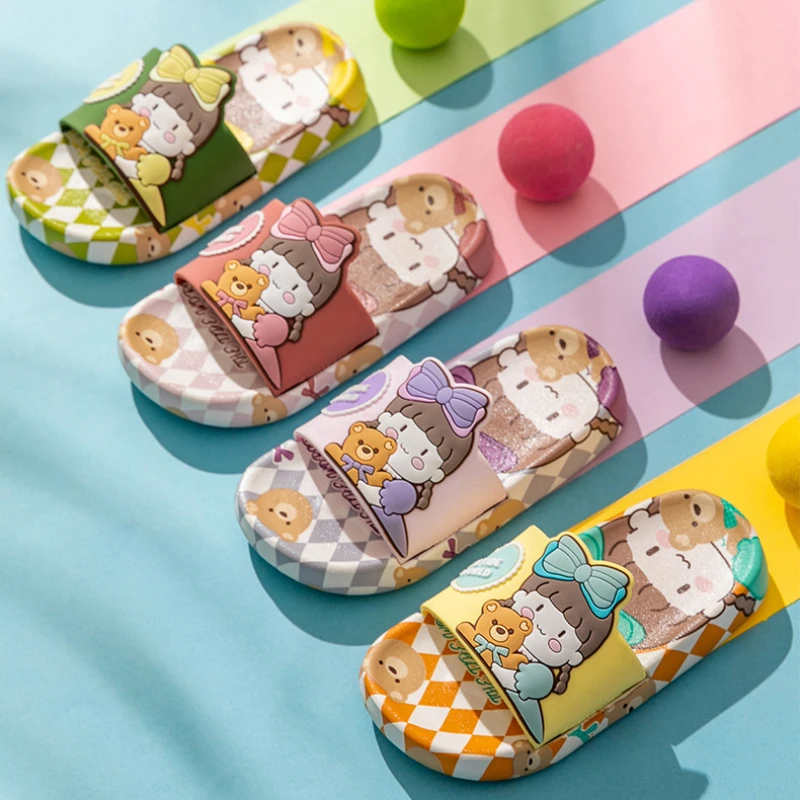 

Children Slippers Summer Thick Flip Flops Cute Beach Shoes Anti Skid Bathroom Kids Slippers Soft Waterproof Non-slip Baby Shoes