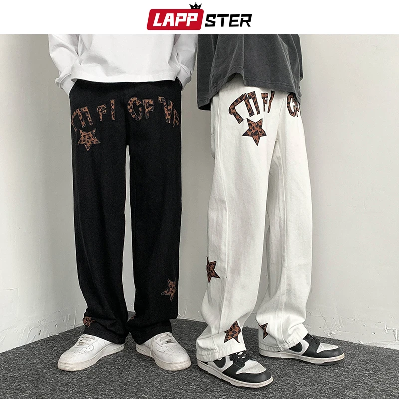 

LAPPSTER Men Japanese Streetwear Baggy Jeans 2022 Mens White Harajuku Harem Pants Denim Y2k Black Korean Fashion High Rise Jeans