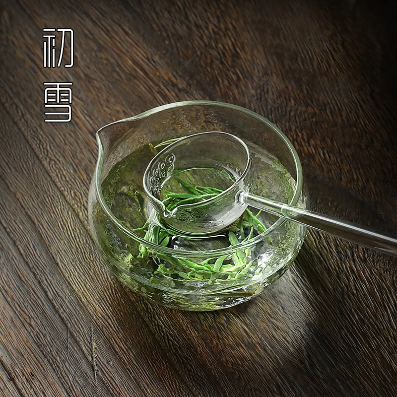 

★Японская стеклянная чаша для чая, большой зеленый чай, специальный чай с чайной ложкой, высокая емкость, кунг-фу, чайная ярмарка, кружка