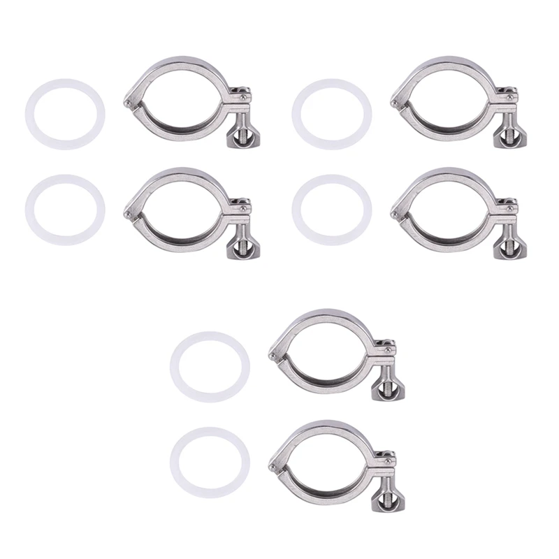 

6 шт. тройной зажим, стальной одноштырьковый сверхпрочный тройной зажим с крыльчатой гайкой для наконечника TC с силиконовой прокладкой, 2 дюйма